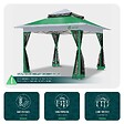 VOUNOT - Tonnelle de jardin exterieure pliable avec moustiquaire 3.6x3.6m vert - vignette