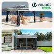 VOUNOT - Tonnelle de jardin exterieure pliable avec moustiquaire Pop up 3.6x3.6m gris - vignette