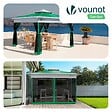VOUNOT - Tonnelle de jardin exterieure pliable avec moustiquaire Pop up 3.6x3.6m vert - vignette