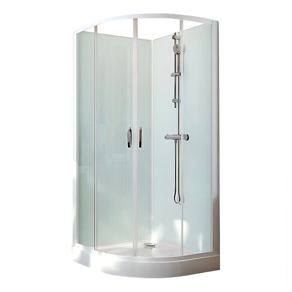 LEDA - Cabine Iziglass2 Coulissante 1/4 Rond 90 Verre Transparent Leda - large