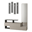 HABITAT ET JARDIN - Meuble d'entrée avec miroir en bois "Ramda" - 137 x 35 x 154 cm - Gris anthracite - vignette