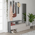 HABITAT ET JARDIN - Meuble d'entrée avec miroir en bois "Ramda" - 137 x 35 x 154 cm - Gris anthracite - vignette