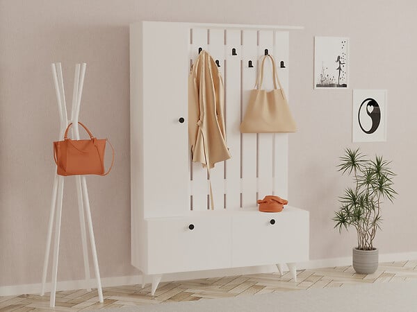 HABITAT ET JARDIN - Meuble d'Entrée en bois "Lala" - 35 x 112 x 170 cm - Blanc - large