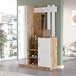 HABITAT ET JARDIN - Meuble d'entrée en bois "DD7" - 113 x 37 x 179 cm - Blanc - vignette