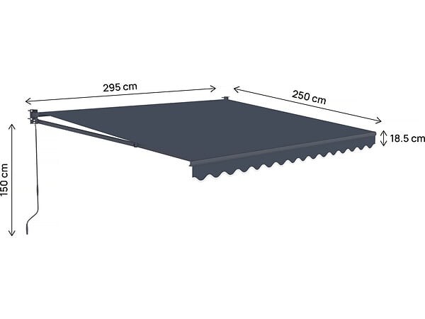 HABITAT ET JARDIN - Auvent store banne rétractable en aluminium 2,5 x 3 m "Ombra 3" - Gris anthracite - large