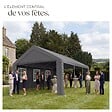 TECTAKE - Tonnelle 4 x 6 m imperméable protection uv 50+ gris structure solide acier bâche de toit panneaux latéraux amovibles fenêtres - vignette