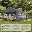 TECTAKE - 4 X 8 m pavillon de réception étanche protection uv 50+ gris tente événementielle 800 x 400 x 310 cm - vignette