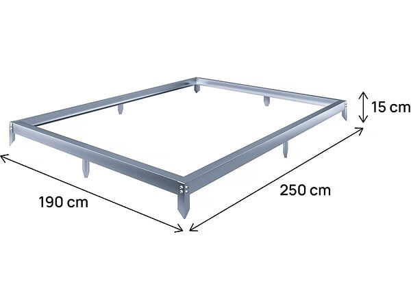 HABITAT ET JARDIN - Embase en acier galvanisé pour serre jardin "Basilic" - 4,75 m² - Gris - large