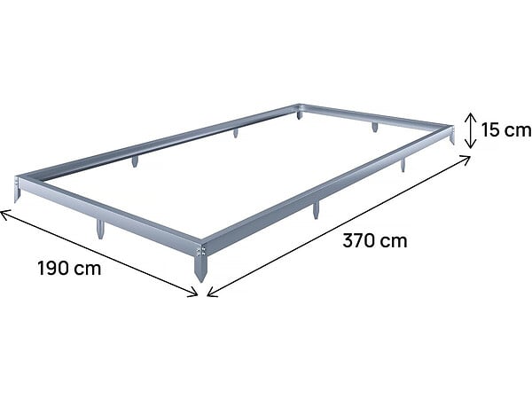 HABITAT ET JARDIN - Embase en acier galvanisé pour serre jardin "Basilic" - 7,03 m² - Gris - large