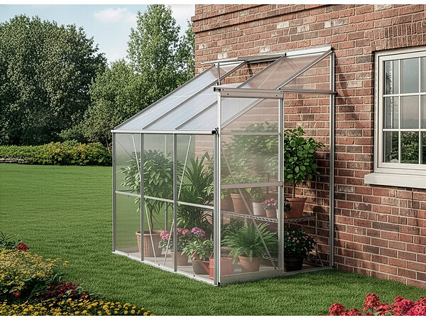 HABITAT ET JARDIN - Embase en acier galvanisé pour serre jardin "Basilic" - 2,37 m² - Gris - large