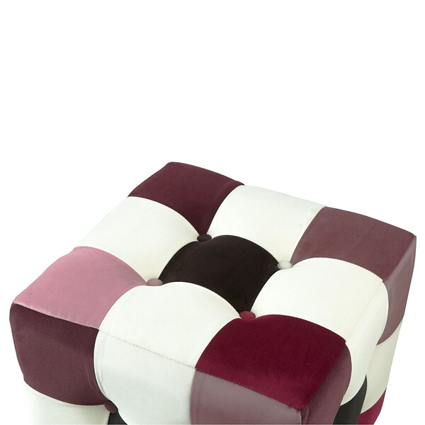 HABITAT ET JARDIN - Pouf en velours "Patchwork" - 42 x 42 x 42 cm - Multicolore - large