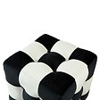 HABITAT ET JARDIN - Pouf en velours "Patchwork" - 42 x 42 x 42 cm - Noir / Blanc - vignette
