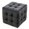 HABITAT ET JARDIN - Pouf en velours "Lizbon" - 42 x 42 x 42 cm - Gris - vignette