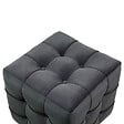 HABITAT ET JARDIN - Pouf en velours "Lizbon" - 42 x 42 x 42 cm - Gris - vignette