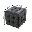 HABITAT ET JARDIN - Pouf en velours "Lizbon" - 42 x 42 x 42 cm - Gris - vignette