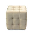 HABITAT ET JARDIN - Pouf en velours "Lizbon" - 42 x 42 x 42 cm - Crème - vignette