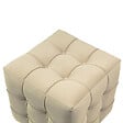 HABITAT ET JARDIN - Pouf en velours "Lizbon" - 42 x 42 x 42 cm - Crème - vignette
