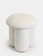 HABITAT ET JARDIN - Pouf en tissu "Magnus" - 45 x 45 x 48 cm - Blanc - vignette