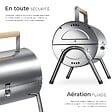 TECTAKE - Barbecue en acier inoxydable noir double surface cuisson 34 x 45 cm bacs charbon 2 pinces poignée bois - vignette