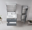 HABITAT ET JARDIN - Meuble Salle de Bain avec Miroir "Nuvola 80 v2" - 75 x 16 x 66 cm - Anthracite - vignette