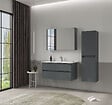 HABITAT ET JARDIN - Meuble Salle de Bain avec Miroir "Side 100" - 100 x 16 x 66 cm - Matte Anthracite - vignette