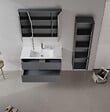 HABITAT ET JARDIN - Meuble Salle de Bain avec Miroir "Side 100" - 100 x 16 x 66 cm - Matte Anthracite - vignette