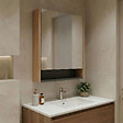 HABITAT ET JARDIN - Meuble Salle de Bain avec Miroir "Ricato 60" - 60 x 16 x 78 cm - Walnut - vignette