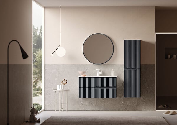 HABITAT ET JARDIN - Miroir Décoratif en Bois "Moonlight 90 v2" - 90 x 7 x 90 cm - Matte Anthracite - large
