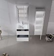 HABITAT ET JARDIN - Meuble Salle de Bain avec Miroir "Side 60" - 60 x 16 x 66 cm - Matte White - vignette