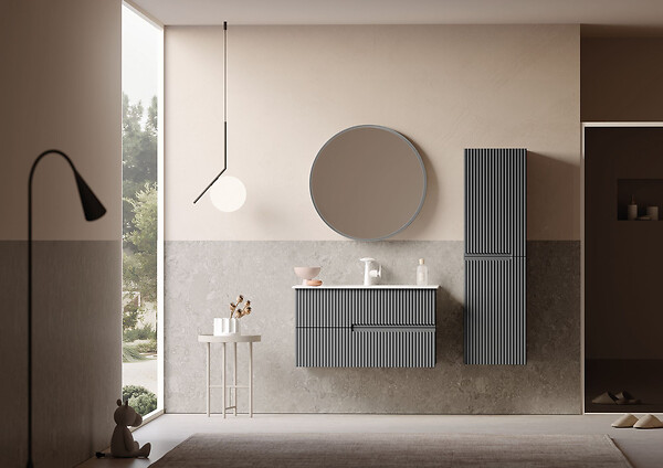 HABITAT ET JARDIN - Miroir Décoratif en Bois "Moonlight 90 v2" - 90 x 7 x 90 cm - Matte Grey - large