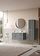 HABITAT ET JARDIN - Miroir Décoratif en Bois "Moonlight 90 v2" - 90 x 7 x 90 cm - Matte Grey - vignette