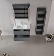 HABITAT ET JARDIN - Meuble Salle de Bain avec Miroir "Side 80" - 79 x 16 x 66 cm - Matte Anthracite - vignette