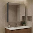 HABITAT ET JARDIN - Meuble Salle de Bain avec Miroir "Purus Desna 60" - 60 x 16 x 66 cm - Matte Anthracite - vignette