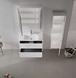 HABITAT ET JARDIN - Meuble Salle de Bain avec Miroir "Side 80" - 79 x 16 x 66 cm - Matte White - vignette