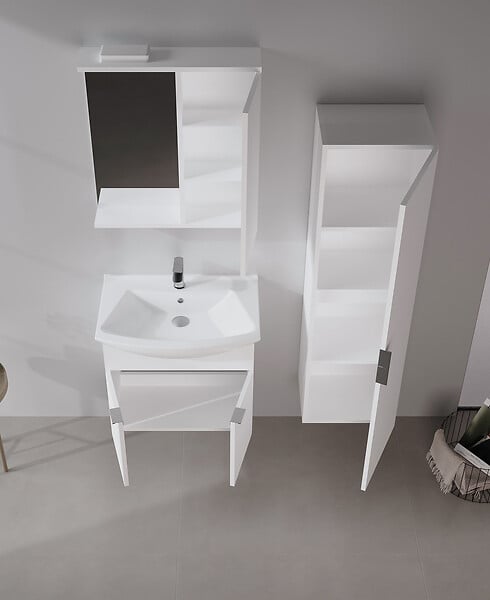 HABITAT ET JARDIN - Meuble Salle de Bain avec Miroir "Purus 65" - 63 x 18 x 68 cm - White - large