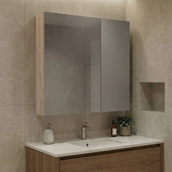 HABITAT ET JARDIN - Meuble Salle de Bain avec Miroir "Side 60" - 60 x 16 x 66 cm - Oak - large