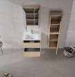 HABITAT ET JARDIN - Meuble Salle de Bain avec Miroir "Side 60" - 60 x 16 x 66 cm - Oak - vignette