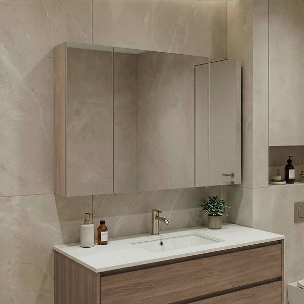 HABITAT ET JARDIN - Meuble Salle de Bain avec Miroir "Side 100" - 100 x 16 x 66 cm - Oak - large
