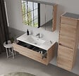 HABITAT ET JARDIN - Meuble Salle de Bain avec Miroir "Side 100" - 100 x 16 x 66 cm - Oak - vignette