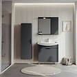 HABITAT ET JARDIN - Meuble Salle de Bain avec Miroir "Purus 80" - 75 x 18 x 68 cm - Matte Anthracite - vignette