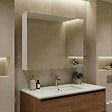 HABITAT ET JARDIN - Meuble Salle de Bain avec Miroir "Nuvola 80 v2" - 75 x 16 x 66 cm - Cashmere - vignette