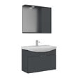 HABITAT ET JARDIN - Ensemble Meuble Vasque avec Miroir (2 Pièces) "Purus 80" - 80 x 50 x 58 cm - Matte Anthracite - vignette