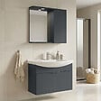 HABITAT ET JARDIN - Ensemble Meuble Vasque avec Miroir (2 Pièces) "Purus 80" - 80 x 50 x 58 cm - Matte Anthracite - vignette