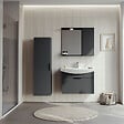HABITAT ET JARDIN - Ensemble Meuble Vasque avec Miroir (2 Pièces) "Purus 80" - 80 x 50 x 58 cm - Matte Anthracite - vignette