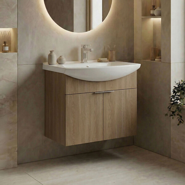 HABITAT ET JARDIN - Meuble Vasque "Purus 65" - 65 x 50 x 58 cm - Sonomo Oak - large