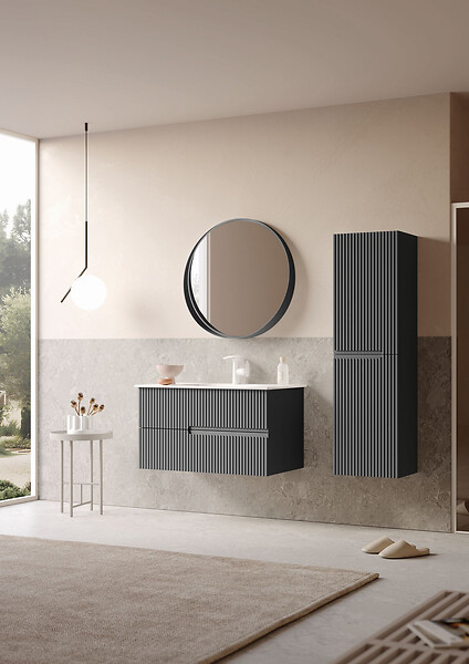 HABITAT ET JARDIN - Meuble Vasque "Moonlight 90 v2" - 91 x 51 x 51 cm - Matte Anthracite - large