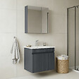 HABITAT ET JARDIN - Ensemble Meuble Vasque avec Miroir (2 Pièces) "Tivoli 65" - 65 x 45 x 57 cm - Matte Anthracite - vignette