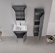HABITAT ET JARDIN - Ensemble Meuble Vasque avec Miroir (2 Pièces) "Tivoli 65" - 65 x 45 x 57 cm - Matte Anthracite - vignette
