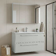 HABITAT ET JARDIN - Ensemble Meuble Vasque avec Miroir (2 Pièces) "Nuvola 100 v2" - 100 x 50 x 62 cm - Cashmere - vignette