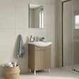 HABITAT ET JARDIN - Ensemble Meuble Vasque avec Miroir (2 Pièces) "Purus 55" - 55 x 2 x 83 cm - Oak - vignette